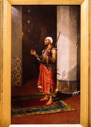 Guarda turco em oração (óleo sobre painel)