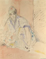 Mulher judia de Argel sentada no chão, c. 1846.