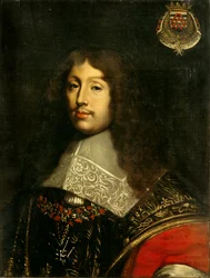 Retrato do Duque François de la Rochefoucauld (1613-1680), escritor francês Pintura de Theodore Chasseriau (1819-1856) Sol do século XIX. 0,73x0,57 m
