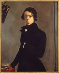 Retrato do artista Auto-retrato. Pintura de Theodore Chasseriau (1819-1856) 1835 Sol. 0,99x0,82 m - Auto-retrato do artista. Pintura de Theodore Chasseriau (1819-1856)