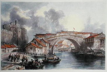 Porta oeste de Ching Keang Foo, c.1850 (cor litho) (versão a cores de 367544)