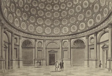 Brokers Exchange, Sir Robert Taylors Rotunda, Bank of England (litho)