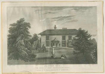 Checkley - Beauhurst Hall: gravura, nd [c 1820-1830] (impressão)