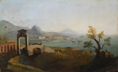Cenas costeiras mediterrânicas (óleo sobre tela)