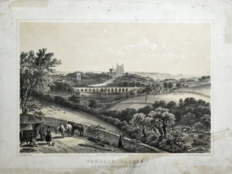 Penrhyn Castle, c.1850 (litografia a cores sobre papel)
