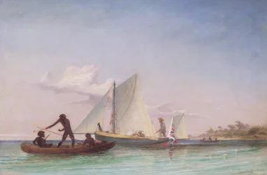 O Longo Barco do Mensageiro atacado pelos nativos