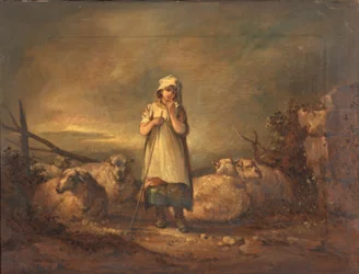 Menina de Gloucestershire que mantem carneiros