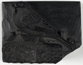 Bloco de madeira para «O pardal», de Uma história das aves britânicas