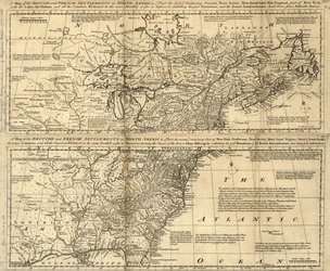 Um mapa das colónias britânicas e francesas na América do Norte LOC 2003623385