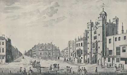 Fora do Palácio de St. Jamess, Pall Mall, 1740-1760, 1920
