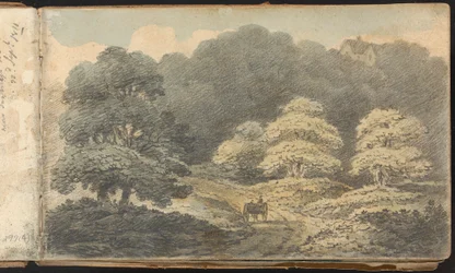 Álbum de Estudos da Paisagem e das Figuras: Cena da Paisagem com Cavalo e Carrinho perto de Tunbridge Wells