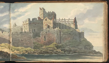 Álbum de Estudos da Paisagem e das Figuras: Ruínas de um Castelo na Costa Rochosa