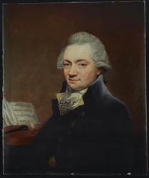 Johann Peter Salomon, editor de Joseph Haydn em Londres ... (óleo sobre tela)