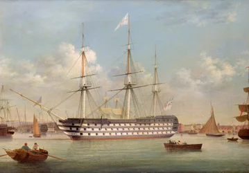 HMS Britannia deitado fora Plymouth