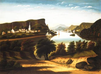 Lago George e a aldeia de Caldwell, c. década de 1850