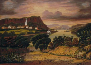 Lago George e a aldeia de Caldwell, meados do século XIX (óleo sobre tela)