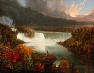 Vista distante das Cataratas do Niágara, 1830.
