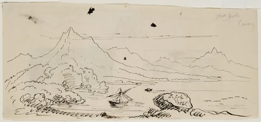 Esboço de paisagem, 1841 (caneta e tinta preta em papel de creme wove)