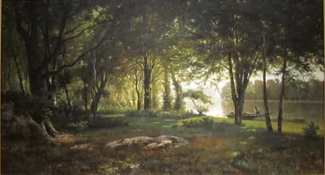 Paisagem, rio e floresta