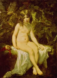 Banhistazinho. Pintura por Thomas Couture (1815-1879), óleo sobre tela