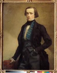 Retrato de Adolphe Moreau (1800-1859) pai de Etienne Moreau-Nelaton (Moreau Nelaton) Pintura de Thomas Couture (1815-1879) Sol. 1,16 X 0,89 m