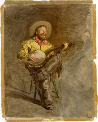 Cowboy a cantar, c.1892 (aguarela)