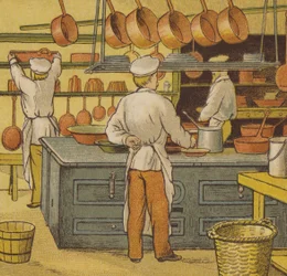 Caen: a cozinha do hotel (cor litho)