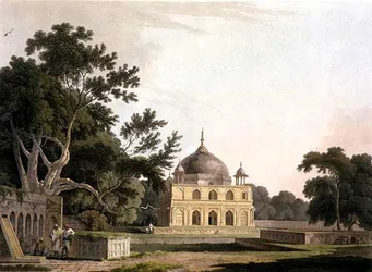 Mausoléu do Sultão Chusero, perto de Allahabad, de "Oriental Scenery": Vinte e Quatro Vistas em Hindoostan