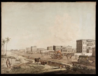 Os novos edifícios em Chouringhee a partir de vistas de Calcutá, 1787