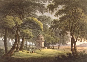 O túmulo de uma dama mourisca, Bengala, gravado por Joseph Constantine Stadler (ativo 1780-1812), publicado por Edward Orme (1774-c.1820), 1803