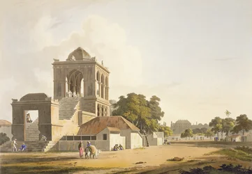 Vista no Forte, Madura, placa 14 da Parte 2 de &39;Cenário Oriental&39;, gravado pelo artista e William Daniell (1769-1837) 1797 (aquatint)