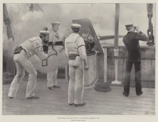 Prática rápida com uma pistola Hotchkiss de seis pontos