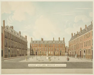 Uma vista da Praça de São Tiago, do sul, c.1806 (lápis e aguarela sobre papel)