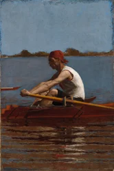 John Biglin em um Single Scull