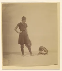Margaret Eakins e Harry na praia, Manasquan, Nova Jérsia