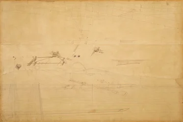 Desenho de perspectiva para os irmãos Biglin virando a aposta, 1873.