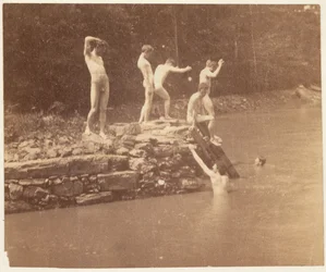 Thomas Eakins e estudantes, c. 1883.