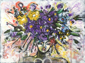Rapariga das flores, 2017 (acrílico sobre tela)