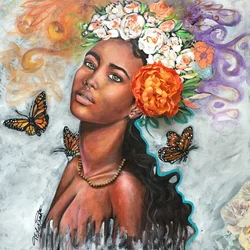 Monarch Beauty, 2018 (técnica mista sobre tela)