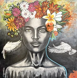 Smoking Beauty, 2018 (técnica mista sobre tela)