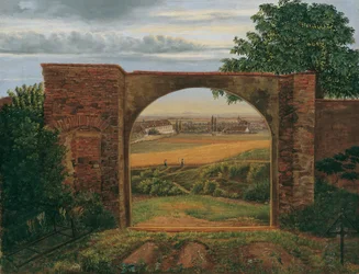 O portão do cemitério (cemitério perto de Viena)