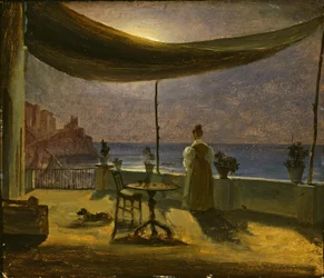 Um terraço em Amalfi ao luar