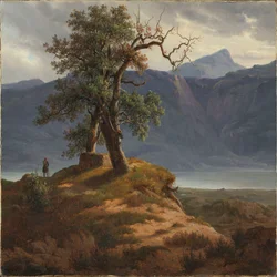 Paisagem com um caminhante