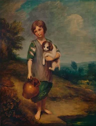 Menina do chalé com cachorro e jarro, 1785, 1935