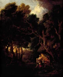 Agricultor fumador de tubos fora da porta da sua cabana por Thomas Gainsborough (1727-1788)