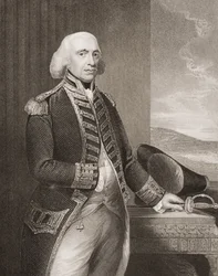 Richard Howe, 1º Conde Howe, ilustração de "Batalhas da Inglaterra por Mar e Terra", de Lieut. Coronel Williams