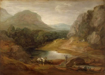 Paisagem rochosa com uma ponte
