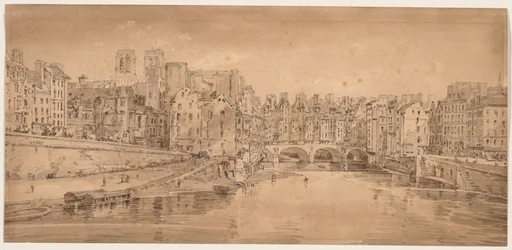 Uma seleção de vinte das vistas mais pitorescas de Paris: Vista da Pont St. Michel, tirada da Pont Neuf