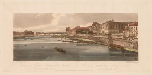 Uma seleção de vinte das vistas mais pitorescas de Paris: vista do Louvre e da ponte das Thuilleries tiradas de Pont Neuf