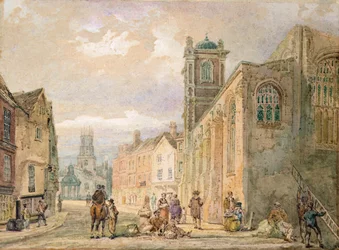 All Saints Pavement, York (lápis e aguarela)